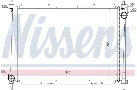 Радиатор двигателя для NISSAN NOTE, NISSENS (68722)