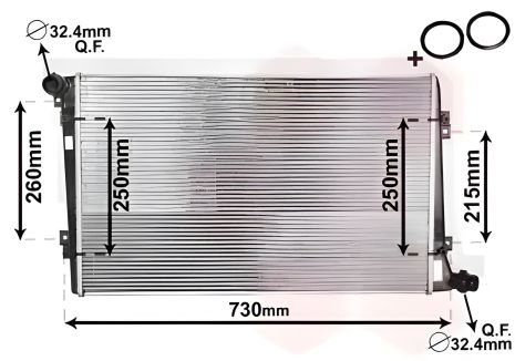 Радиатор охлаждения Van Wezel для SKODA SUPERB, AUDI A3 (58002255)