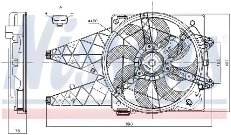 Моторный вентилятор охлаждения для OPEL COMBO, FIAT DOBLO (2010), NISSENS (85881) Моторный вентилятор охлаждения для OPEL COMBO, FIAT DOBLO (2010), NISSENS (85881)