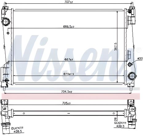 Двигательный радиатор охлаждения для OPEL COMBO (NISSENS, 61919)