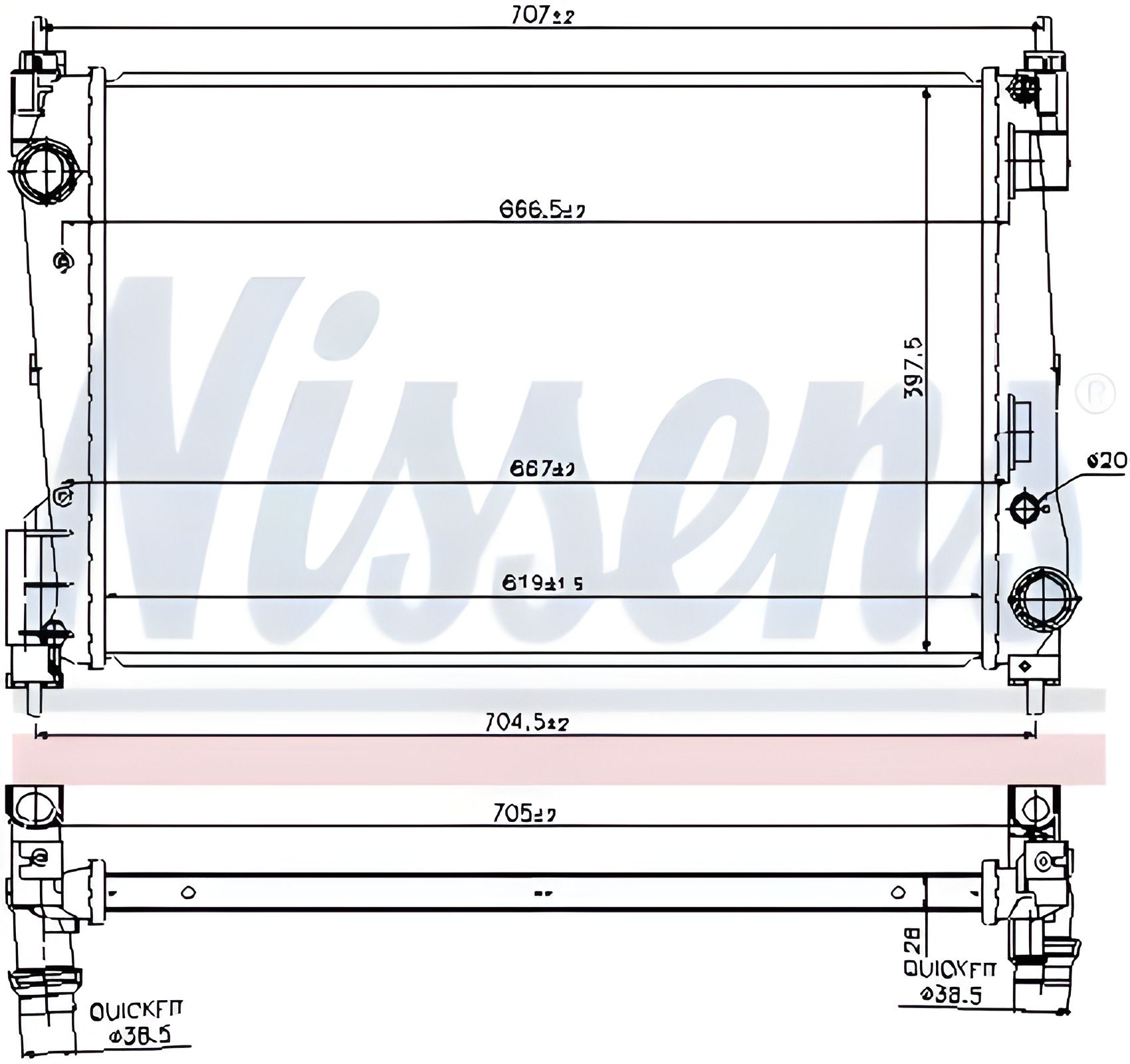 Двигательный радиатор охлаждения для OPEL COMBO (NISSENS, 61919) Двигательный радиатор охлаждения для OPEL COMBO (NISSENS, 61919)