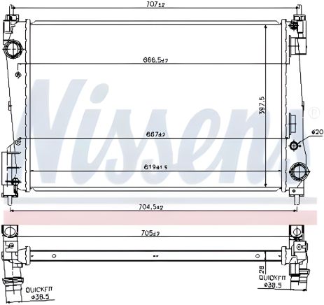 Двигательный радиатор охлаждения для OPEL COMBO (NISSENS, 61919)