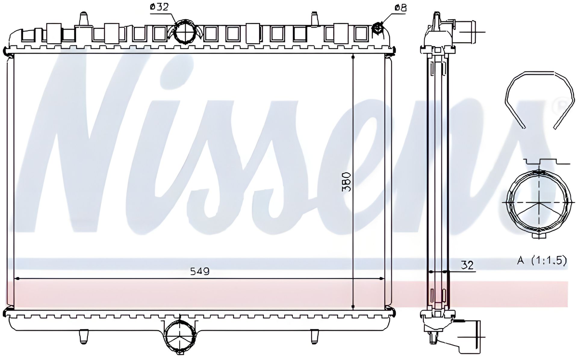 Радиатор охлаждения двигателя для TOYOTA PROACE и FIAT SCUDO, NISSENS (63621A) Радиатор охлаждения двигателя для TOYOTA PROACE и FIAT SCUDO, NISSENS (63621A)