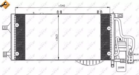 Радиатор, конденсор кондиционера OPEL COMBO, OPEL TIGRA, NRF (35531)