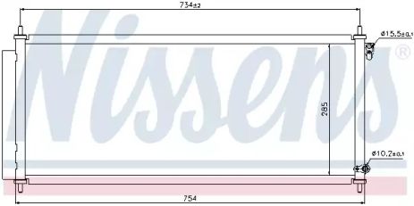 Радиатор, конденсор кондиционера HONDA JAZZ, NISSENS (940051)