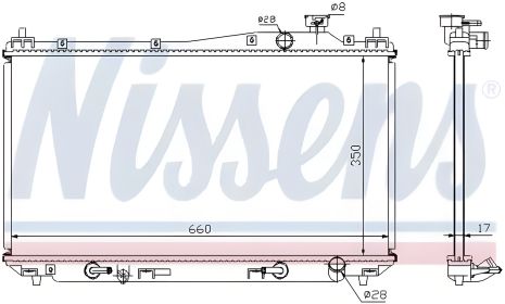 Двигательный радиатор для HONDA CIVIC, NISSENS (68115)