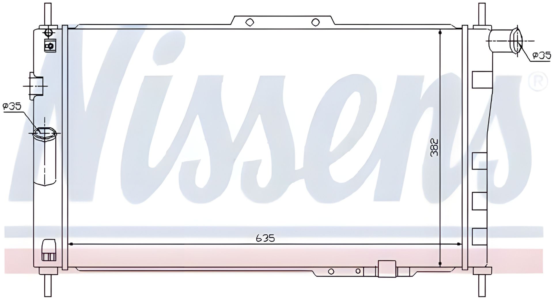 Двигатель охлаждающий радиатор DAEWOO ARANOS, NISSENS (61656) Двигатель охлаждающий радиатор DAEWOO ARANOS, NISSENS (61656)