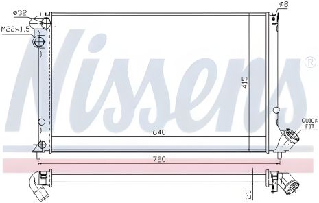 Радиатор двигателя для PEUGEOT 406, NISSENS (63731) Радиатор двигателя для PEUGEOT 406, NISSENS (63731)