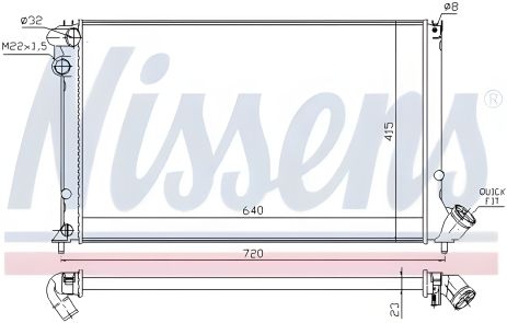 Охолодження двигуна радіатор PEUGEOT 406, NISSENS (63731) Охолодження двигуна радіатор PEUGEOT 406, NISSENS (63731)