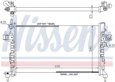 Охлаждающий радиатор двигателя OPEL COMBO, OPEL TIGRA, NISSENS (63094)