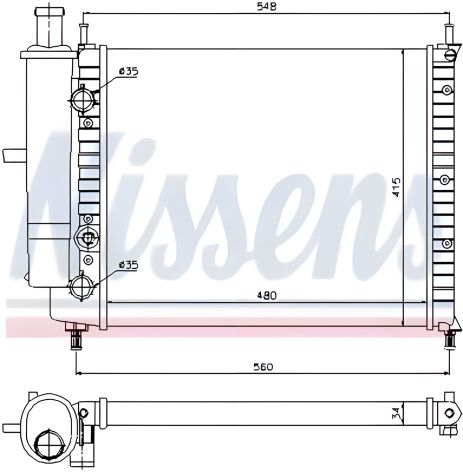 Радіатор охолодження мотора FIAT MAREA, NISSENS (61808)