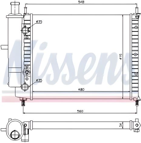Радіатор охолодження мотора FIAT MAREA, NISSENS (61808)