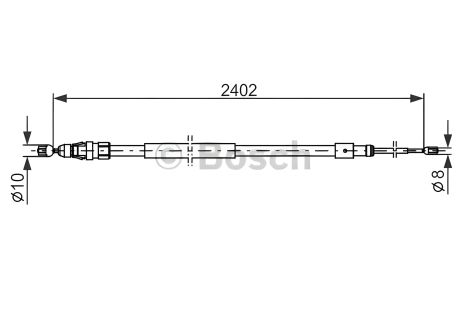 Трос ручного гальма для PEUGEOT PARTNER та CITROËN BERLINGO, BOSCH (1987482276) Трос ручного гальма для PEUGEOT PARTNER та CITROËN BERLINGO, BOSCH (1987482276)