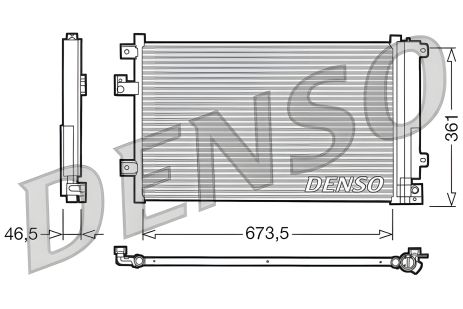 Конденсор кондиционера для FIAT MULTIPLA, DENSO (DCN09084) Конденсор кондиционера для FIAT MULTIPLA, DENSO (DCN09084)
