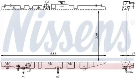 Двигательный радиатор TOYOTA COROLLA, NISSENS (647191) Двигательный радиатор TOYOTA COROLLA, NISSENS (647191)