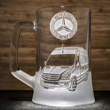 Келих пивний з гравіюванням автомобіля Mercedes Sprinter Мерседес Спрінтер - подарунок для автомобіліста