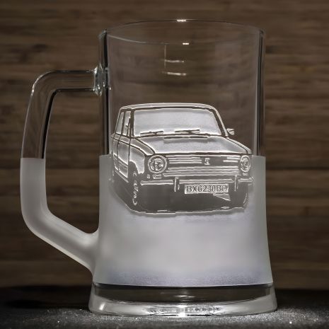 Пивной бокал с гравировкой автомобиля ВАЗ 2101 Жигули Копейка - подарок автофанам Пивной бокал с гравировкой автомобиля ВАЗ 2101 Жигули Копейка - подарок автофанам