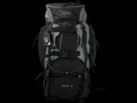 80 л туристический рюкзак с анатомической спинкой, черный с серым 80 л туристический рюкзак с анатомической спинкой, черный с серым