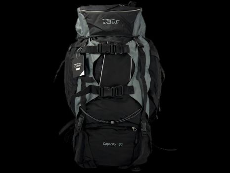 Анатомічний туристичний рюкзак, об'ємом 80 л, чорний/сірий