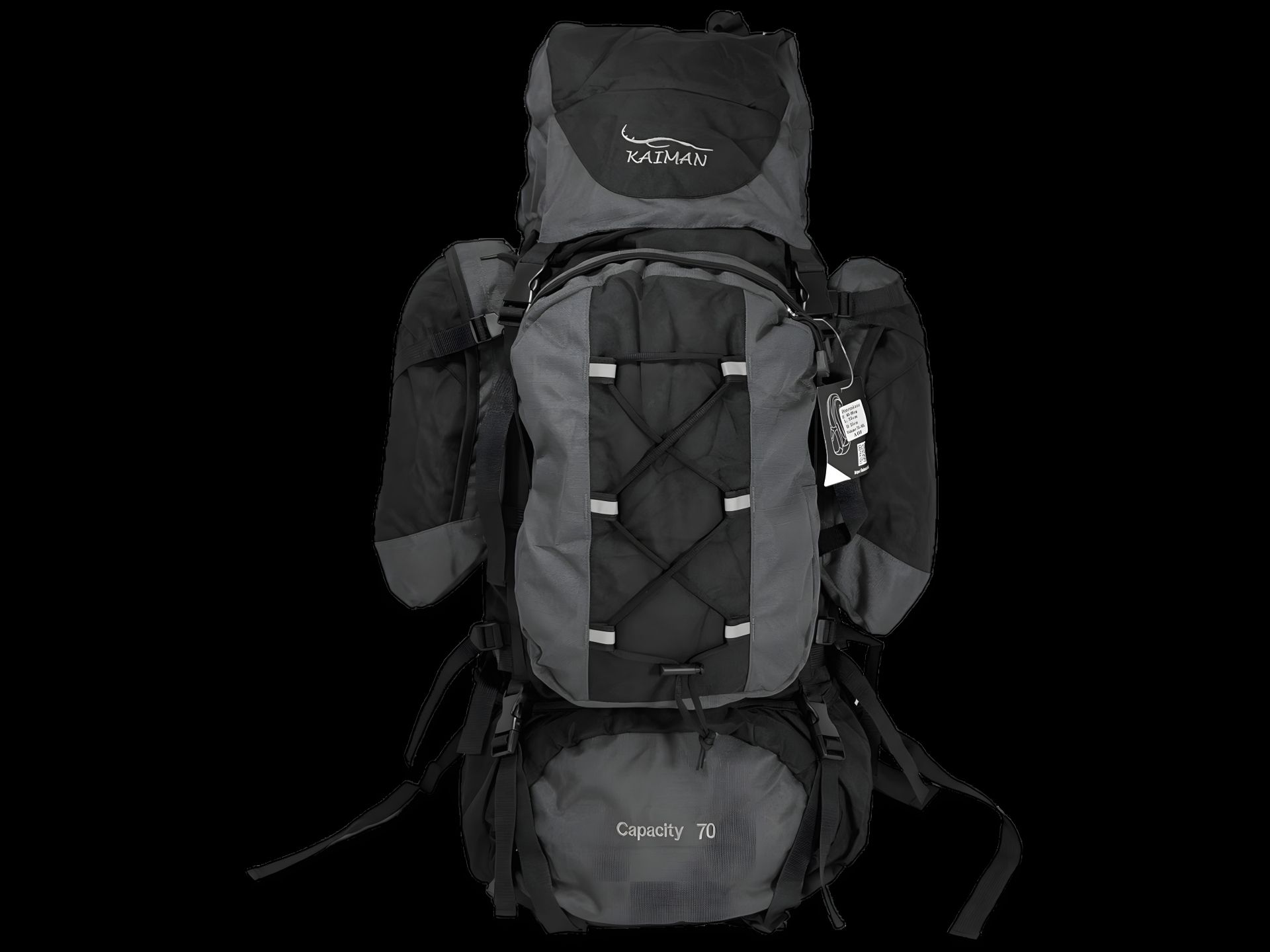 Рюкзак туристический анатомический, 80 л, черный с серым Рюкзак туристический анатомический, 80 л, черный с серым