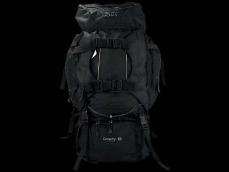 Рюкзак на 80 л туристичний з анатомічною спинкою, чорного кольору