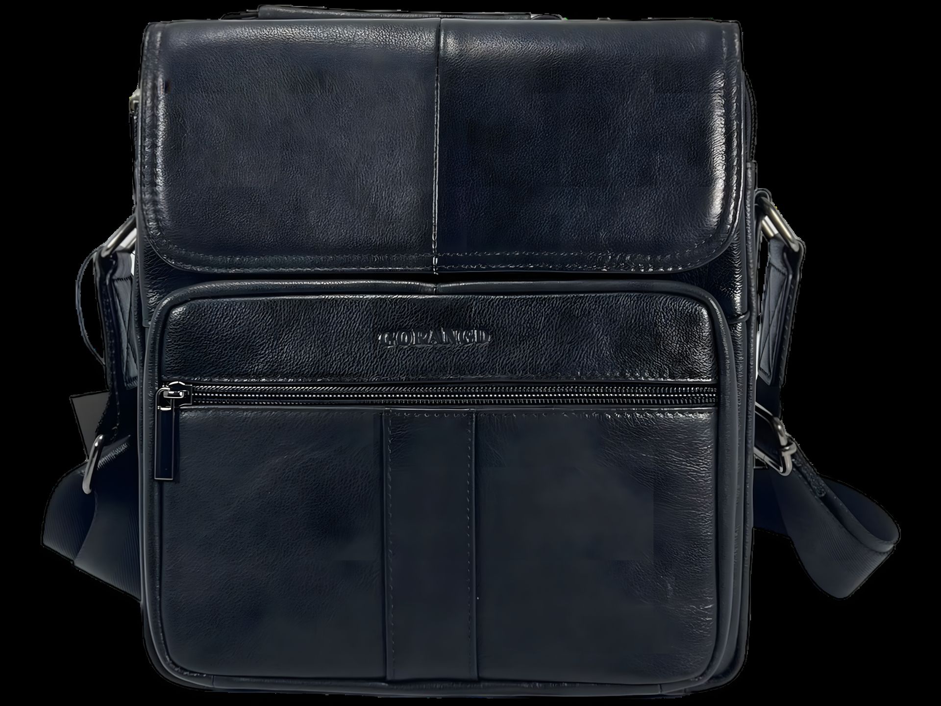 Елегантна чорна сумка через плече з натуральної шкіри Елегантна чорна сумка через плече з натуральної шкіри