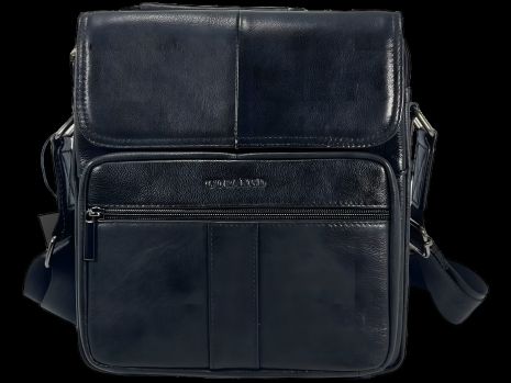 Элегантная черная кожаная сумка через плечо