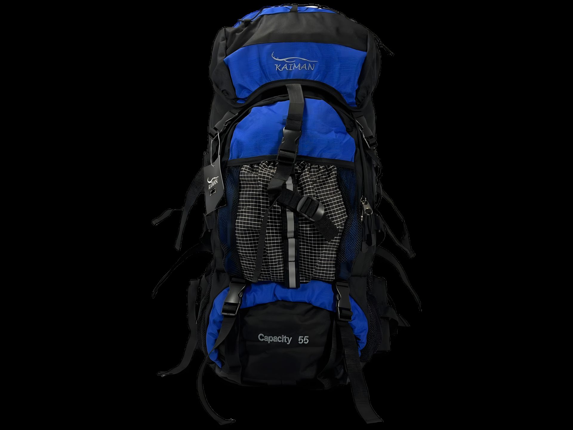 Туристичний рюкзак з анатомічною спинкою, 60 л, чорний із синім Туристичний рюкзак з анатомічною спинкою, 60 л, чорний із синім