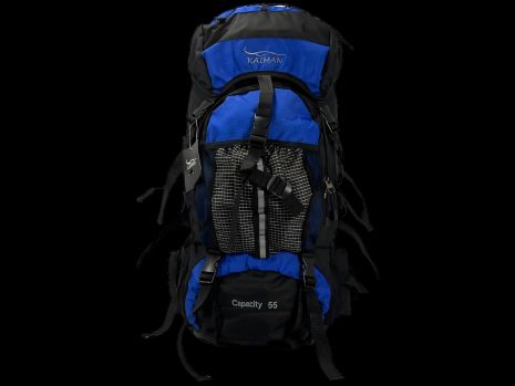Анатомический туристический рюкзак, 60 л, черный с синим Анатомический туристический рюкзак, 60 л, черный с синим