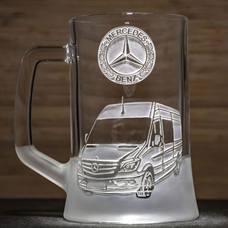 Келих пивний з гравіюванням автомобіля Mercedes Sprinter Мерседес Спрінтер - подарунок для автомобіліста