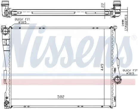 Радиатор для двигателя охлаждения BMW Z4, NISSENS (60784A) Радиатор для двигателя охлаждения BMW Z4, NISSENS (60784A)
