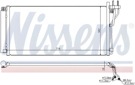Радіатор-конденсор кондиціонера KIA MAGENTIS, HYUNDAI SONATA, NISSENS (94804)