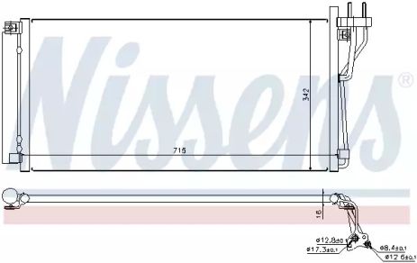Радиатор, конденсор кондиционера KIA MAGENTIS, HYUNDAI SONATA, NISSENS (94804)