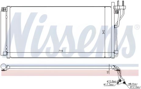 Конденсор кондиционера для KIA MAGENTIS, HYUNDAI SONATA от NISSENS (94804)