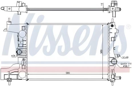 Охолодження двигуна радіатор CHEVROLET CRUZE, OPEL ASTRA, NISSENS (630727) Охолодження двигуна радіатор CHEVROLET CRUZE, OPEL ASTRA, NISSENS (630727)
