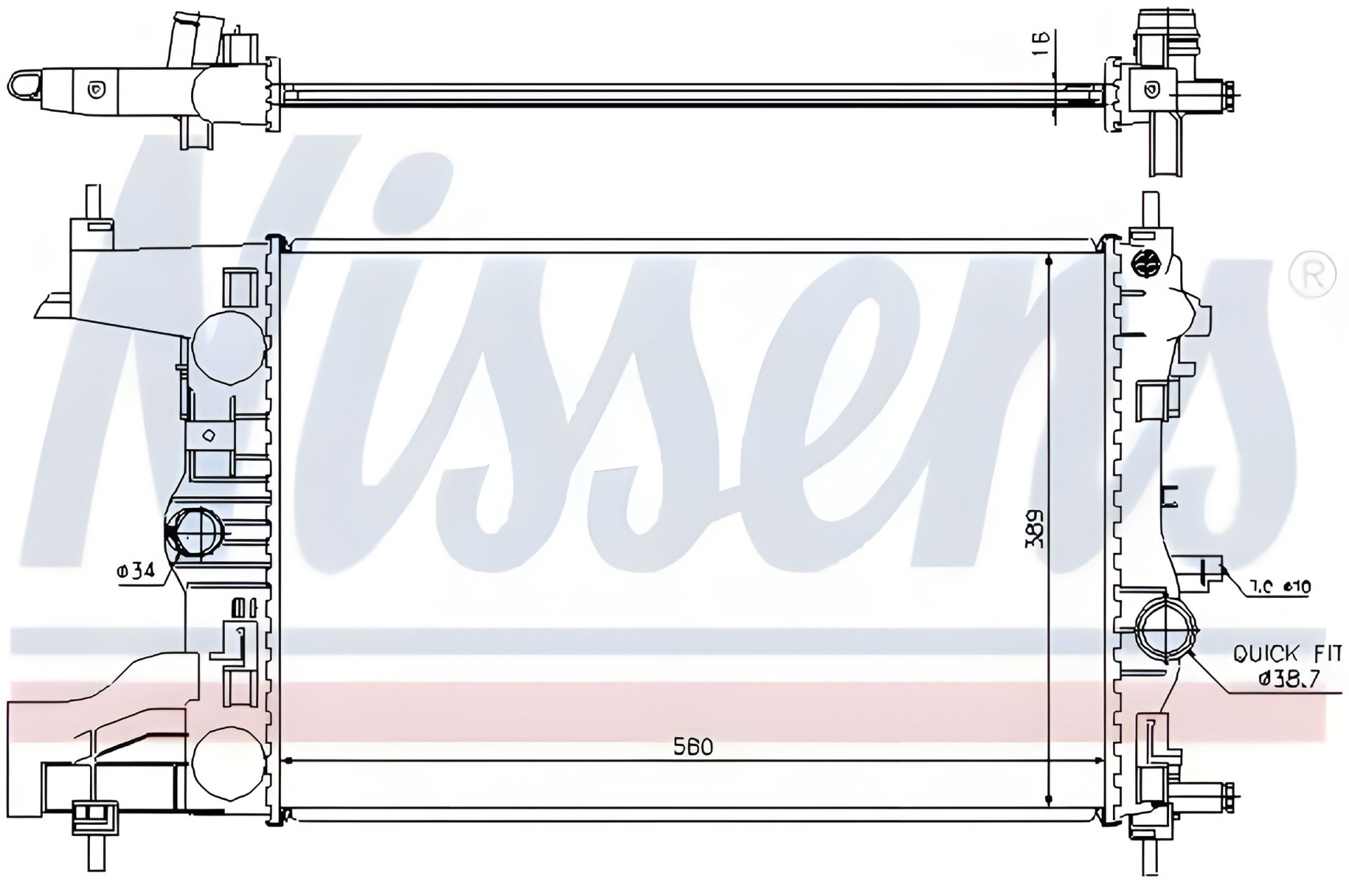 Охолодження двигуна радіатор CHEVROLET CRUZE, OPEL ASTRA, NISSENS (630727) Охолодження двигуна радіатор CHEVROLET CRUZE, OPEL ASTRA, NISSENS (630727)