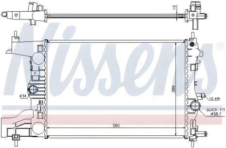 Охолодження двигуна радіатор CHEVROLET CRUZE, OPEL ASTRA, NISSENS (630727)