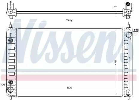 Радіатор охолодження двигуна NISSAN TEANA, NISSENS (68762)