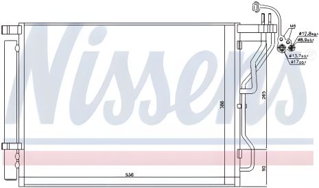Радиатор кондиционера для KIA OPTIMA, HYUNDAI SONATA, NISSENS (940563)