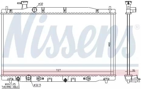 Радіатор охолодження двигуна HONDA CR-V, NISSENS (68139)