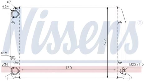 Радіатор для охолодження двигуна AUDI 80, NISSENS (604611)