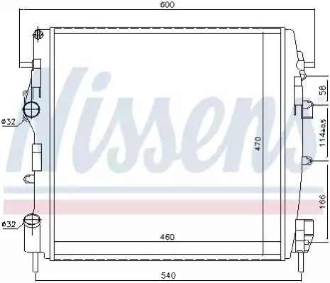 Nissan Kubistar, Renault Kangoo, Nissens (63762) Радіатор охолодження двигуна