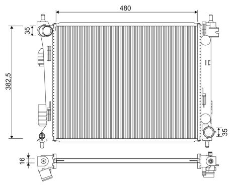 Радиатор охлаждения двигателя KIA RIO, VALEO (701347)