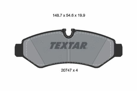 Комплект гальмівних колодок, дискове гальмо MERCEDES-BENZ SPRINTER, TEXTAR (2074701)