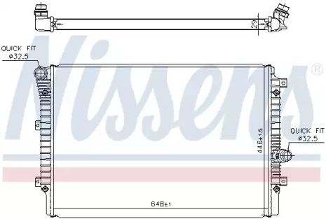 Радиатор охлаждения двигателя SKODA YETI, VW CADDY, NISSENS (65336)