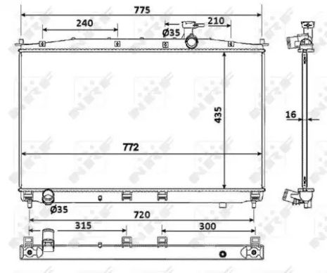 Радиатор охлаждения двигателя HYUNDAI SANTA FE, NRF (53942)