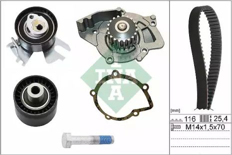 Помпа + комплект ременя ГРМ FORD AUSTRALIA, FIAT SCUDO, INA (530044930)