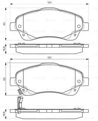 Набір гальмівних колодок, Toyota Corolla, Bosch (0986495083) Диск гальмо