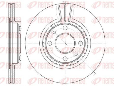 Диск тормозной LADA LARGUS, NISSAN KUBISTAR, REMSA (614410)