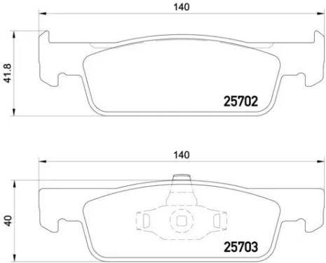 Набір гальмівних майданчиків, Disk Brake Smart Fortwo, Dacia Logan, Brembo (P68059)